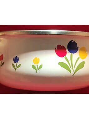 Tulip Tyme Collection Floral Print Sauce Pan Made in Spain 1985 No Lid NEW